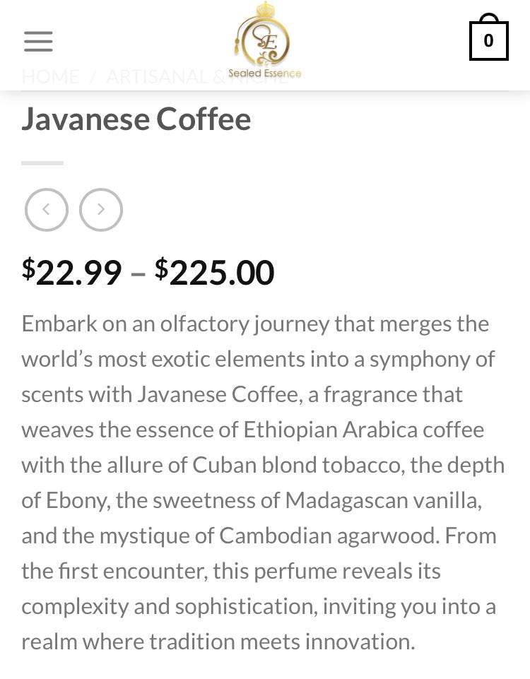 Javanese Coffee UCCA Oud Perfumes | 8 Drop Sample