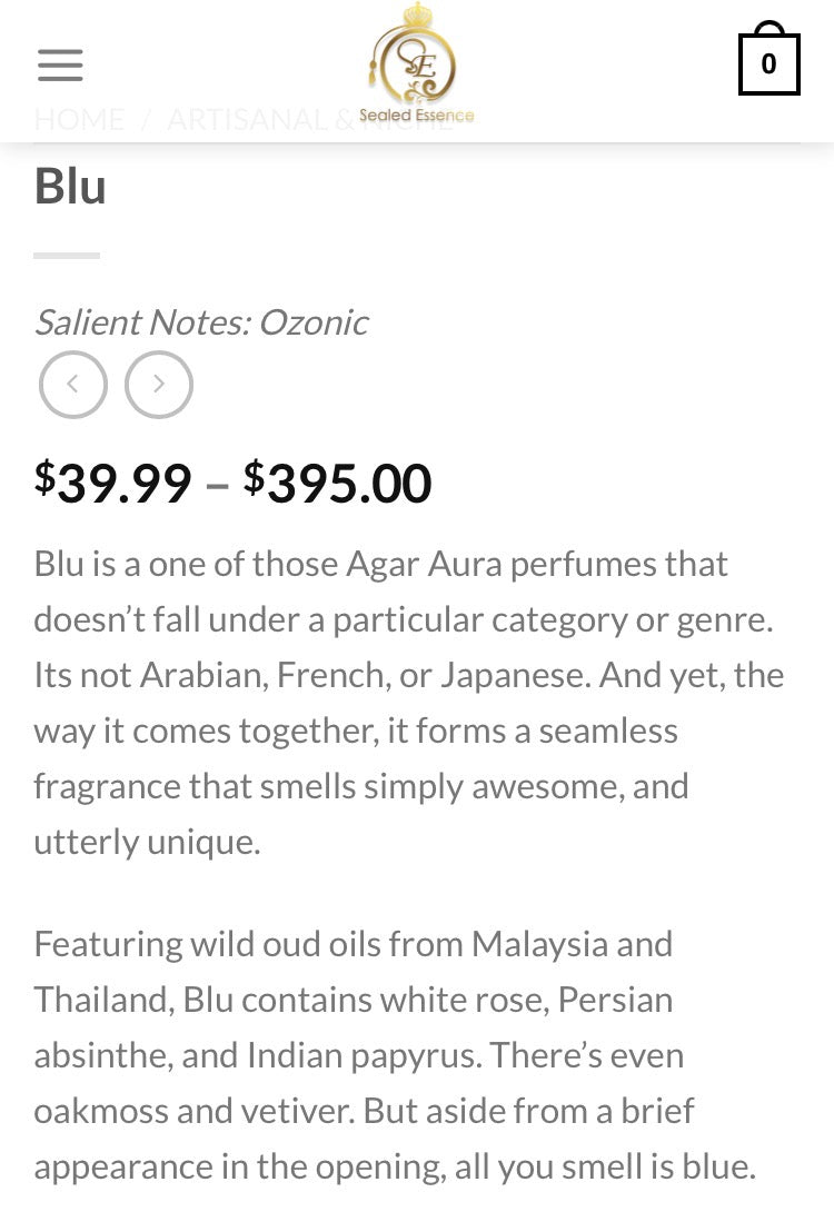 Blu Agar Aura | 8 Drop Sample